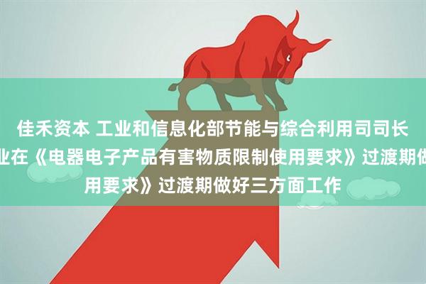 佳禾资本 工业和信息化部节能与综合利用司司长王鹏：建议企业在《电器电子产品有害物质限制使用要求》过渡期做好三方面工作