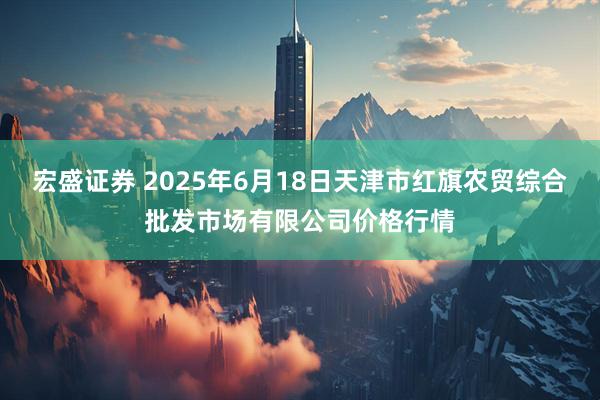 宏盛证券 2025年6月18日天津市红旗农贸综合批发市场有限公司价格行情